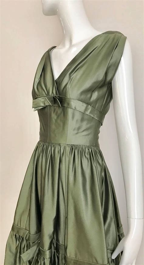 christian dior green dress|Christian Dior partie fine dress.